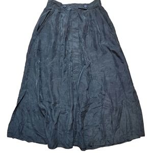 Pacific silk s skirt a line black button up adjustable modest Wednesday